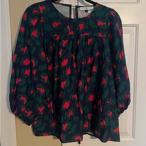 Vibrant Women's Blouse in Green and Pink